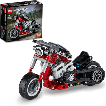 LEGO Technic Motorcycle 42132 Model Building Kit; Give Kids a Treat with This Motorcycle Model; 2-in-1 Toy for Kids Aged 7+ (163 Pieces)