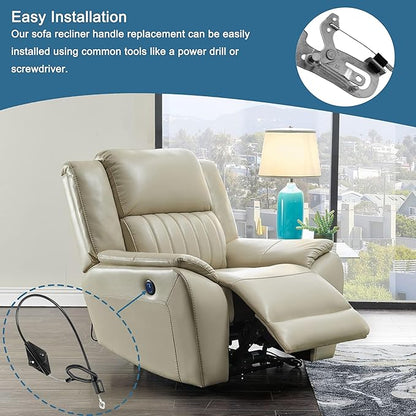 D-Ring Replacement Recliner Handle, Compatible with Lazy Boy, 22" Length