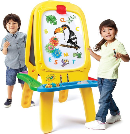 Crayola: Deluxe Magnetic Double-Sided Easel - Dry Erase Includes Crayons, Stickers, Magnet Letters & Gears, Ages 3+