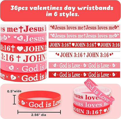 Moon Boat 72PCS Valentines Day Bracelets Cards Set: Silicone Rubber Wristbands Bulk Party Favors, Valentine's Gifts Crafts