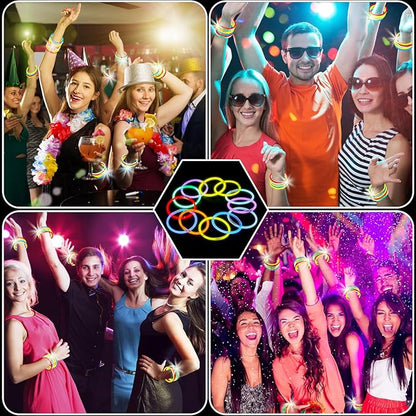 325 Pcs Glow in the Dark Party Supplies,Light Up Party Favors With 300 Pcs Glow Sticks Bracelets & 25 Pcs LED Glasses,Neon Party Favors for Glow Party Wedding Concert Halloween Raves Birthday