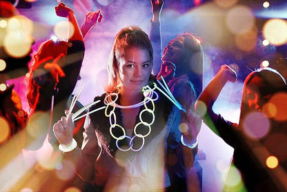 300 Pc 8” Ultra Bright Glow Sticks Bulk Party Pack - Halloween Glow in The Dark Party Favors - Glowsticks Party Supplies Pack Necklaces and Bracelets