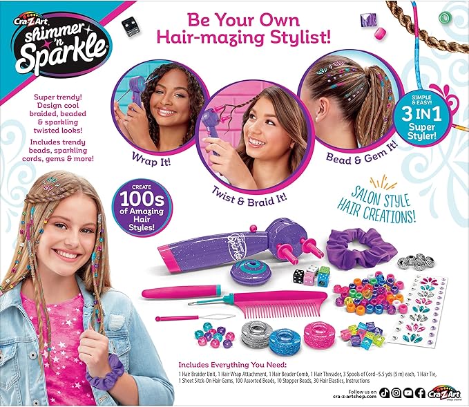 Cra-Z-Art Shimmer ‘n Sparkle Braid Bead and Twist Deluxe Hair Designer