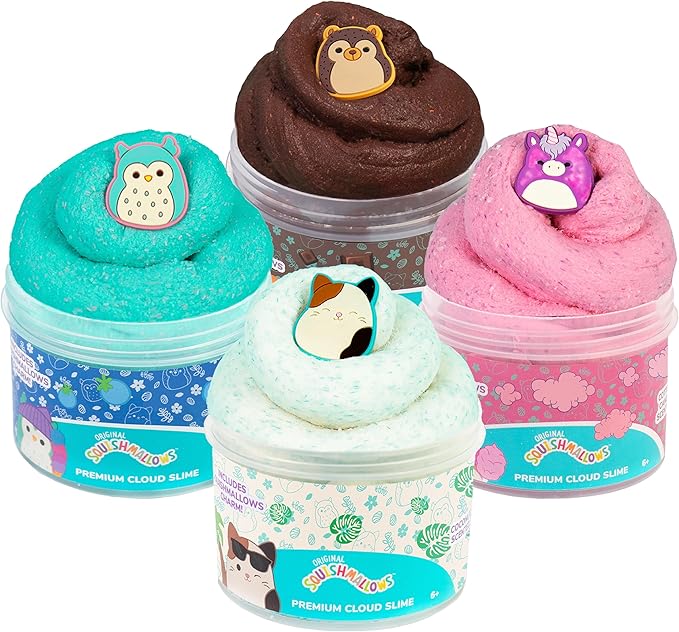 Original Squishmallows Premium Cloud Slime - 4-Pack Scented Slimes