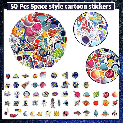 146 pcs Space Party Favors, Hands Slap Bracelets Rocket Keychains Sticker, Space Themed Toys for Kids Painting Kit, Galaxy Theme Bag Fillers for Classroom Prizes Birthday Kids Gift
