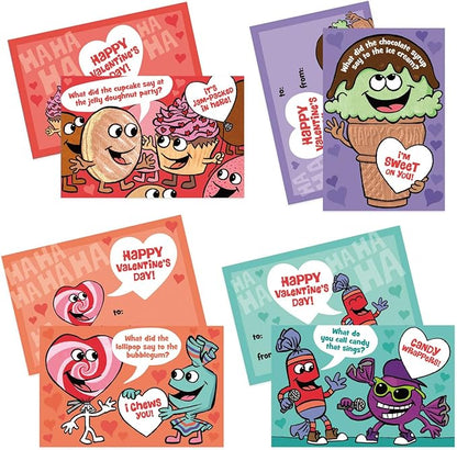 Peaceable Kingdom Valentines Cards for Kids Classroom, Set of 28 Valentines Day Gifts - Scratch off Jokes