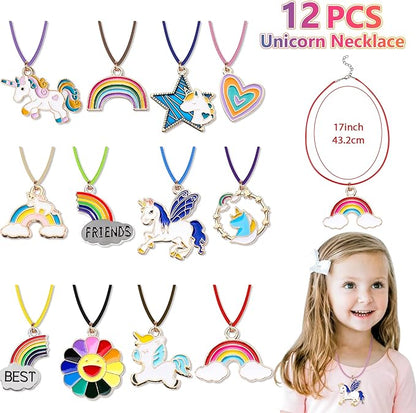 72Pcs Unicorn Party Favors Birthday Supplies for Girls Unicorn Silicone Bracelets Necklaces Rings Keychains Tattoos Rainbow Unicorn Gifts Toys Unicorn Party Supplies Gift Goodie Bag Fillers