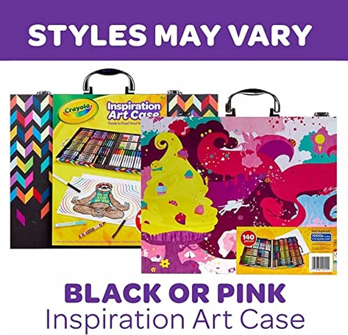Crayola Inspiration Art Case Coloring Set - Tie-Dye (140ct), Art Set For Kids, Kids Art Supplies, Easter Basket Stuffer, Gift for Girls & Boys, Ages 5+ [Amazon Exclusive]