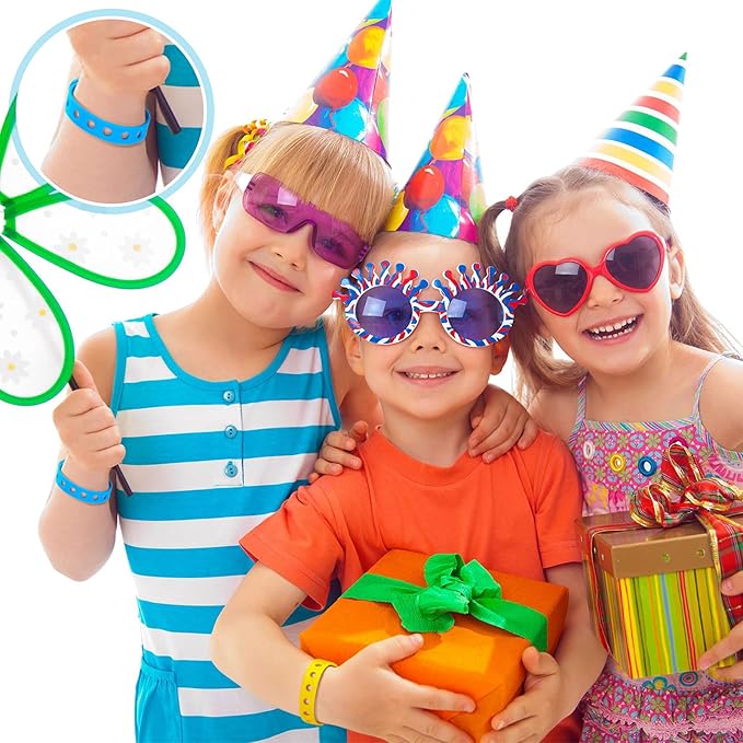 Aoriher 20 Pieces Silicone Charm Bracelets Kids Valentine's Day Silicone Wristband Gift Adjustable Rubber Bracelet with Holes for Shoe Charm First Day of School Party Favors(Rainbow)