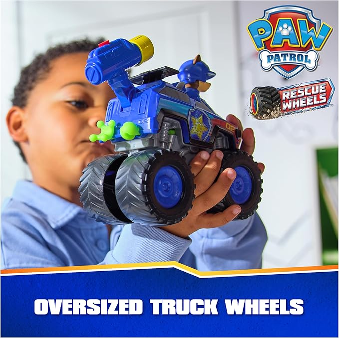 Paw Patrol: Rescue Wheels Chase’s Cruiser, Toy Truck with Projectile Launcher and Collectible Action Figure, Kids Toys for Boys & Girls Ages 3 and up