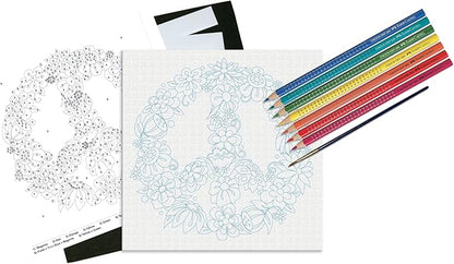 Faber-Castell Paint By Number Peace Kit - Watercolor Paint by Number for Kids
