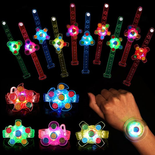 SCIONE LED Light Up Bracelets 25 Pack Party Favors for Kids 4-8 8-12 Goodie Bags Stuffers Glow in The Dark Party Supplies Return Gifts for Kids Classroom Prizes Exchange Birthday Party Favors