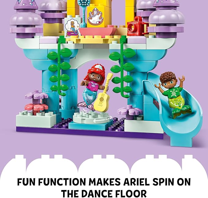 LEGO DUPLO Disney Ariel’s Magical Underwater Palace Building Toy Set - The Little Mermaid Toy for Girls & Boys, Ages 2+ - Toddler Preschool Sensory Toy with Disney Princess Minifigure - 10435