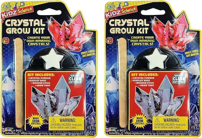 Magic Grow a Crystal Kit ( 2 Sets) | Growing Crystals Science Kit Toys for Kids and Adults. Party Favors Supplies in Bulk. Plus 1 Sticker #5423-2s 2 Packs