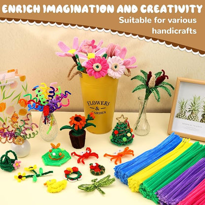 Pipe Cleaners, 100PCS Christmas Pipe Cleaners Craft Supplies, Cream Brown Pipe Cleaners Bulk Fuzzy Sticks for DIY Art and Craft Projects Home Decoration