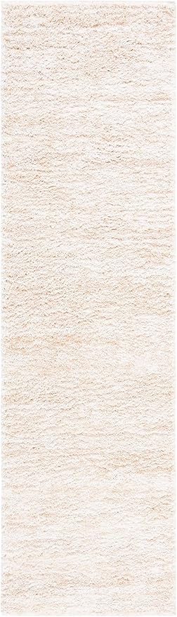 SAFAVIEH Berber Shag Collection Runner Rug - 2'3" x 8', Ivory & Beige, Non-Shedding & Easy Care, 1.2-inch Thick Ideal for High Traffic Areas in Living Room, Bedroom (BER563A)