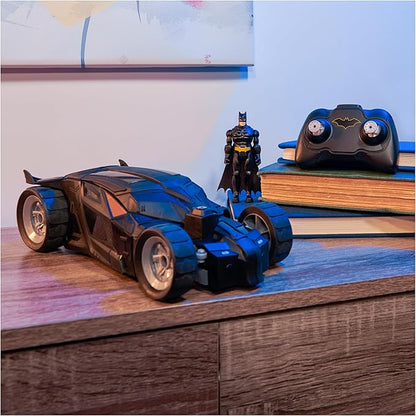 DC Comics, Batman Batmobile Remote Control Car, Easy to Drive, Compatible with Batman Figures, Kids Toys for Boys and Girls Ages 4 and Up