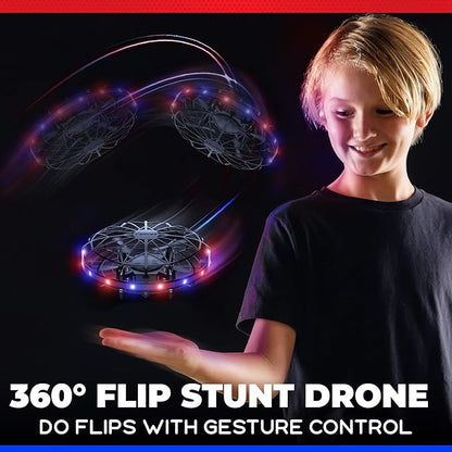 Force1 Scoot LED Hand Operated Drone for Kids or Adults - Hands Free Motion Sensor Mini Drones, Easy Indoor Flying Orb Ball Small UFO Toy for Boys and Girls (Red/Blue)