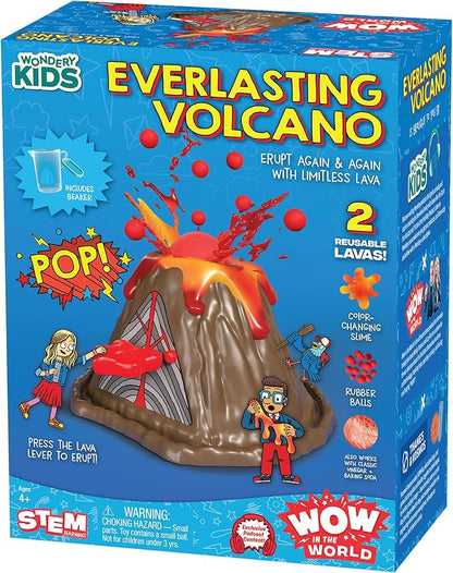 Wow in The World Everlasting Volcano | Erupt Your Volcano Again & Again, Slime Lava, Rubber Lava Rocks, Companion Audio Content, Bonus Reusable Science Tool, STEM Toy for Kids 4+ by Thames & Kosmos