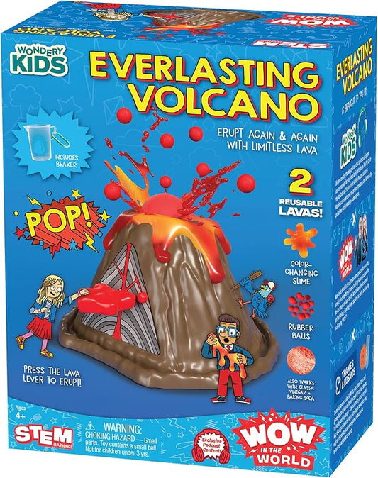 Wow in The World Everlasting Volcano | Erupt Your Volcano Again & Again, Slime Lava, Rubber Lava Rocks, Companion Audio Content, Bonus Reusable Science Tool, STEM Toy for Kids 4+ by Thames & Kosmos