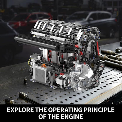 Mould King L4 Engine Building Blocks Sets, MOC Inline-Four Engine Scale Model Kit with Battery and Motor, Collectible Set for Adults, Construction Toys for Kids Children Boys Girl(1787 PCS