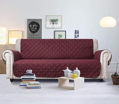 CHHKON Waterproof Nonslip Recliner Cover Stay in Place, Dog Couch Chair Cover Furniture Protector, Ideal Loveseat Slipcovers for Pets and Kids (Burgundy, 30'')