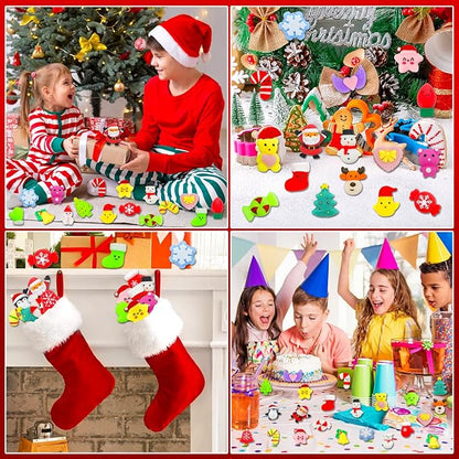 30 Pack Christmas Squishy Toys, Christmas Party Favors Stocking Stuffers Xmas Gifts, Kawaii Mochi Squishies Sensory Squeeze Toys for Kids Girls Boys Toddlers Treasure Box Toys Classroom Prizes