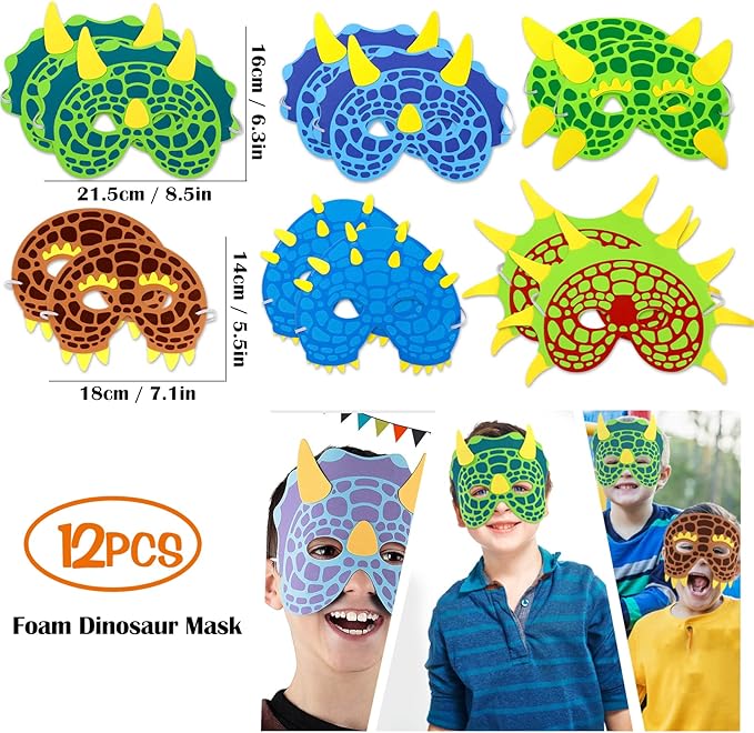 Golray Dinosaur Party Favors Birthday Supplies Gift Box Dino Egg Model Puzzle Mask Stamper Slap Bracelet Keychain Tattoo Sticker Goody Bag Stuffer Pinata Filler 102Pcs Boy Kids Dinosaur Party Supplies