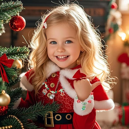 PinkSheep Toddler Jewelry Kids Jewelry Kids Necklace Choker and Bracelet 3 Pack 9pcs, Little Girls Jewelry In Box, Flower Girl Gift Kids Girls Accessories