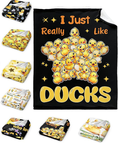 I Just Really Like Ducks Pentagram Adult duck Blanket Kids Funny Blanket Suitable for Bedroom bed sofa Crib Couch Chair outdoor All Season Items That Yellow Duck Lovers Will Love 40"x30"for Pets