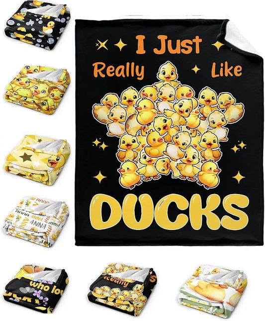 I Just Really Like Ducks Pentagram Adult duck Blanket Kids Funny Blanket Suitable for Bedroom bed sofa Crib Couch Chair outdoor All Season Items That Yellow Duck Lovers Will Love 50"x40"for Kid