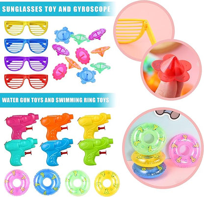 Pool Party Favors Summer Goodies Bracelets Stickers Gifts Pinata Filler Bulk for Summer Party Kid Hawaiian Flamingo Birthday Party Stuffers Supplies (Style 01)