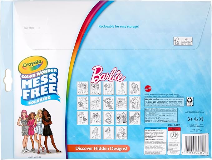 Crayola Barbie Color Wonder Coloring Set, Mess Free Coloring Book Pages for Toddlers, Travel Activity, Barbie Gift & Toys for Kids