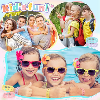 Aoriher 20 Pieces Silicone Charm Bracelets Kids Valentine's Day Silicone Wristband Gift Adjustable Rubber Bracelet with Holes for Shoe Charm First Day of School Party Favors(Macaron Color)