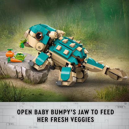 LEGO Jurassic World Baby Bumpy: Ankylosaurus Dinosaur Toy for Camp Cretaceous Fans and Kids Aged 7 Plus, Fun Build-a-Dinosaur Jurassic Park Toy for Boys and Girls, Animal Toy Playset, 76962