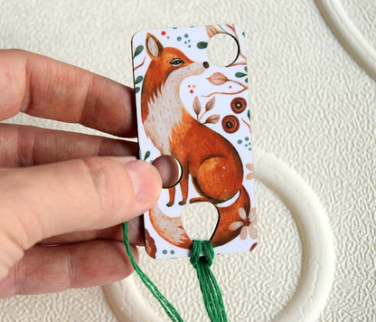 Floss drop for cross stitch fox wooden floss drops cross stitch thread drops organizer floss drop for cross stitch kit fox embroidery floss storage holders for threads cross stitch retreat gifts