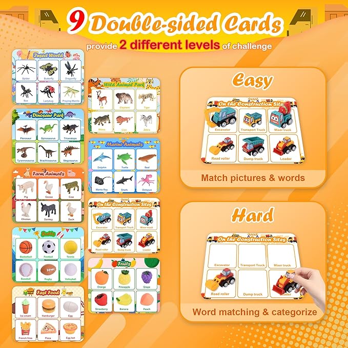 Nicella Sorting Toys for Toddlers, Learning Education Toys Montessori, Multiple Theme Playset, Fine Motor Skills Games, Preschool Learning Activities Sensory Toys for 2+ Year Old Kids Boys and Girls