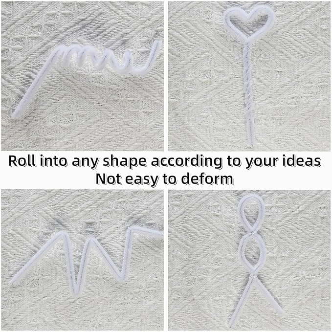 Qirimoi White Pipe Cleaners Craft Pipe Cleaners Bulk Pipecleaners Crafts Supplies，200Pcs White
