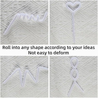 Qirimoi White Pipe Cleaners Craft Pipe Cleaners Bulk Pipecleaners Crafts Supplies，200Pcs White