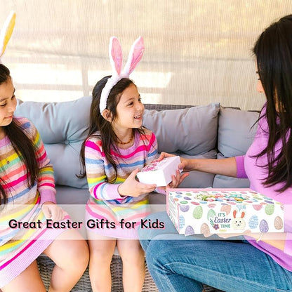 Mason Life Easter Eggs Fillers with Bracelets, Easter Eggs with Toys, Party Favors for Girls, Easter Egg Stuffers for Toddler, Easter Egg Fillers Gifts, Easter Gifts for Kids, 12PCS