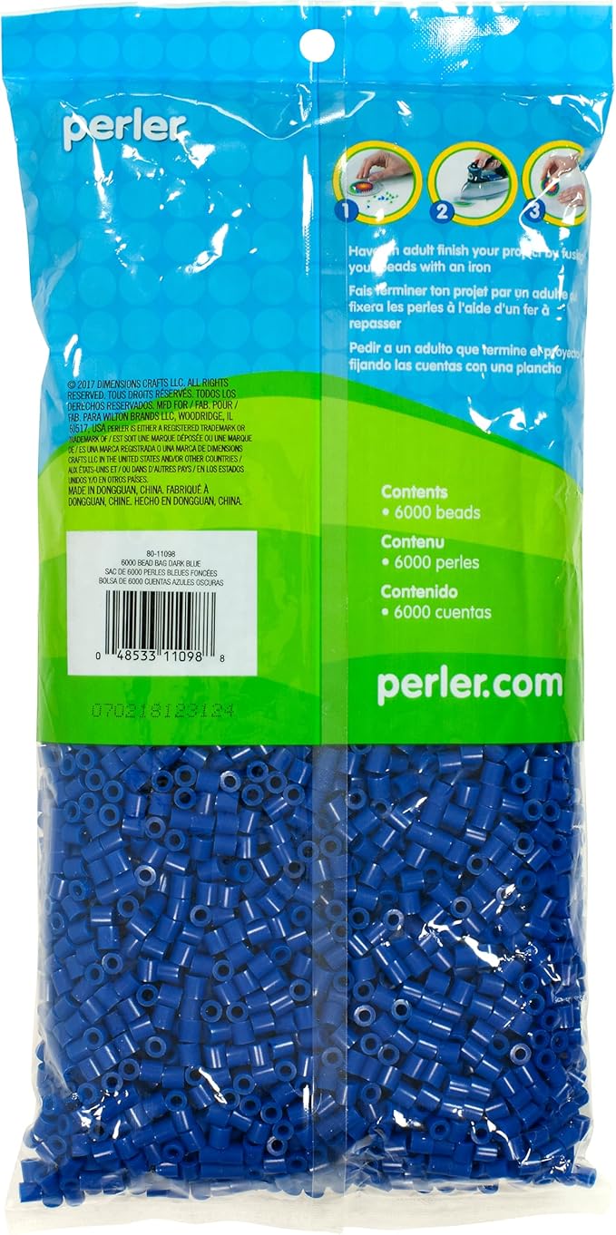 Perler Beads Fuse Beads for Crafts, 6000pcs, Dark Blue