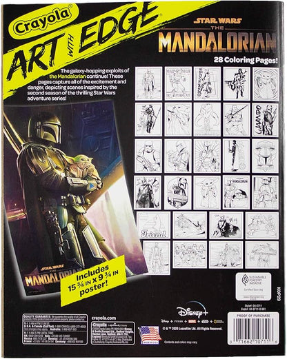 Crayola Mandalorian Coloring Book with Poster, Baby Yoda Featured, Styles Vary, 28 Pages