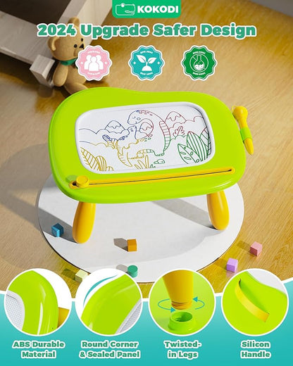 KOKODI Toys Gifts for 1 2 3 Years Old Girl, Sturdy Magnetic Drawing Board Sketch Doodle Pad, Educational Learning Birthday Toddler Easter Basket Stuffers Kids- Left Hands Friendly