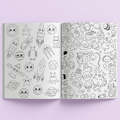 Hinkler Kaleidoscope: Coloring Kawaii Ultimate Kit - Kids Cute Carry Case Kit Includes Scented Markers, Stationery & Stickers, Color in The Case, Ages 6+