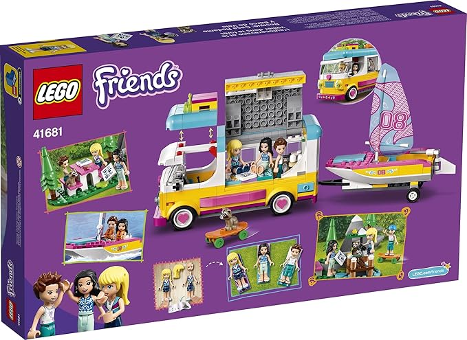 LEGO Friends Forest Camper Van and Sailboat 41681 Building Kit; Forest Toy; New 2021 (487 Pieces)