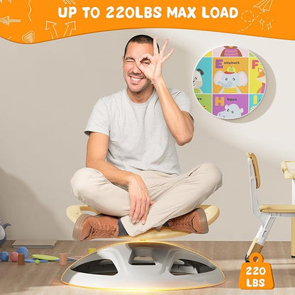 Brelley Sensory Spinning Chair for Kids, Autistic Kids Swivel Chair, Sensory Activity Toy for Toddlers, Physical Coordination Training Indoor & Outdoor Autism Sensory Products