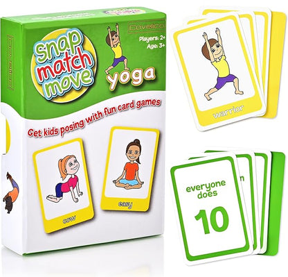 Yoga Cards for Kids - Calm Kids Exercise Equipment and Relaxing Exercise Cards, Play Yoga Pretzels Games of Mindful Memory Cards, Matching & Go Fish. Includes Game Instructions