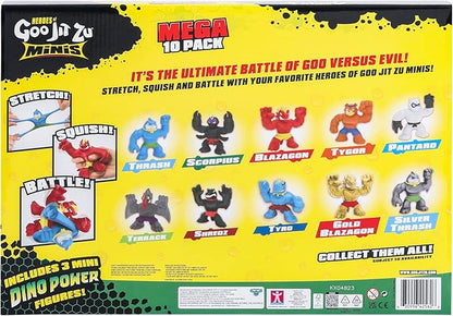 Heroes of Goo Jit Zu Minis, Minis Mega 10 Pack. Stretch, Squish, Battle with 10 Mini in One Pack!