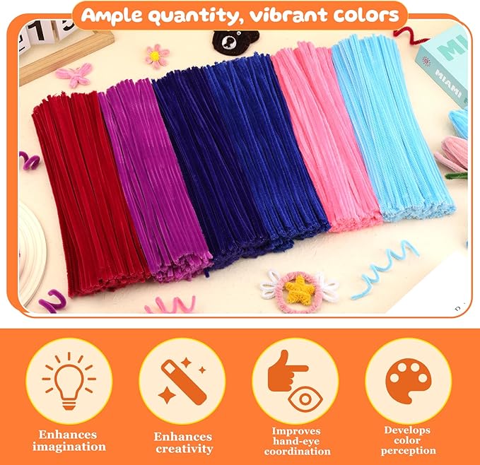 100 Pcs Pipe Cleaners, Deep Rose Red Pipe Cleaners Bulk for Crafts Flowers, Bouquet Making, Chenille Stem for Home Festival Decorations (Deep Rose Red)