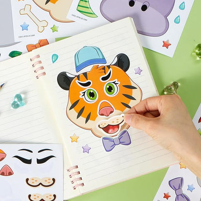 JOYIN 36PCS 9"x6" Make a face Stickers for Kids, Make Your Own Safari Animal Stickers, Jungle Party Favors Kids Crafts, Goodie Bags Stuffers, Classroom Rewards